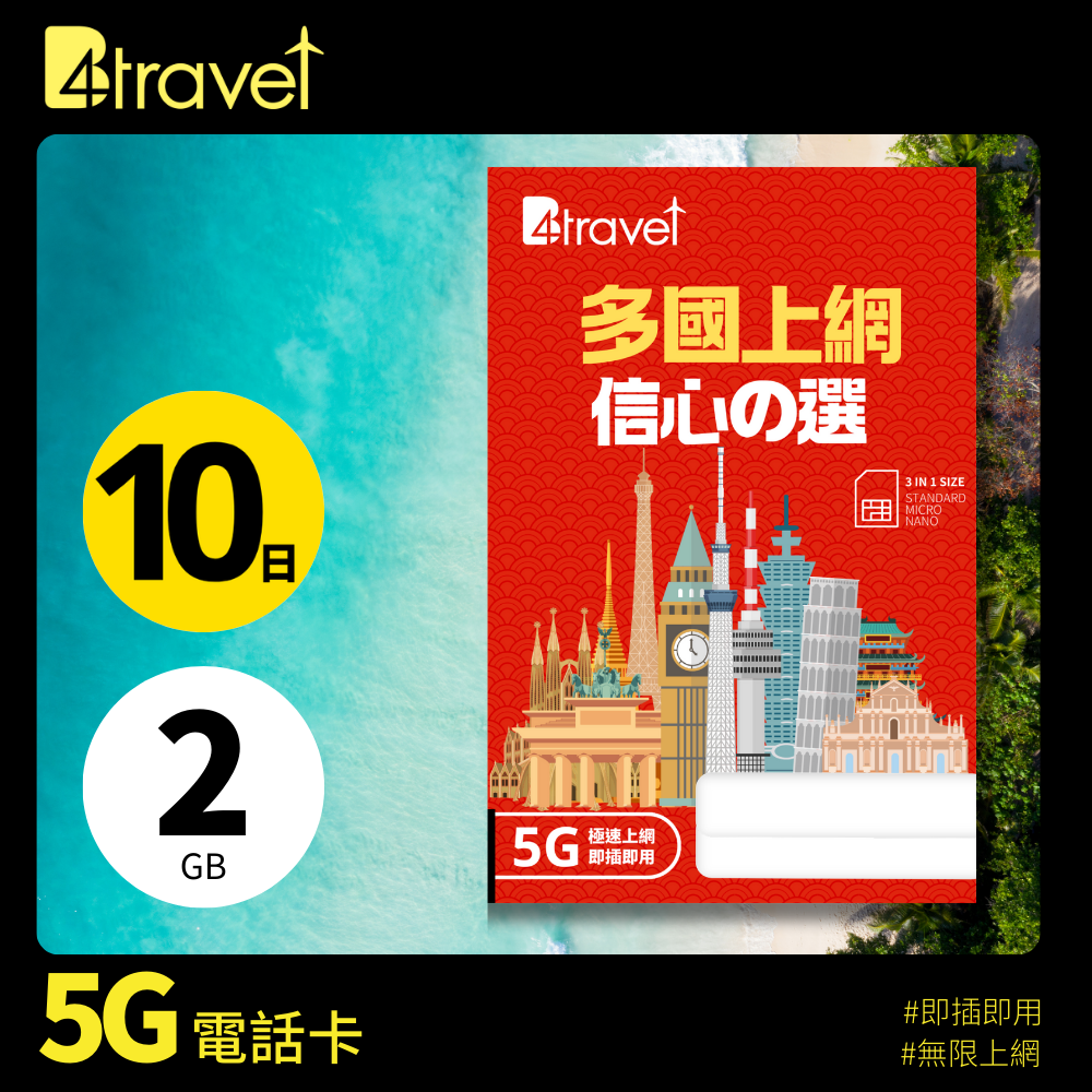 B4travel 多國上網 5G 無限上網卡