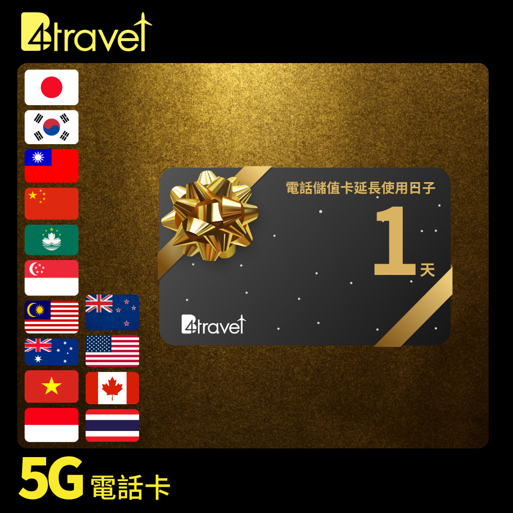 B4travel 電話儲值卡使用日子延長劵
