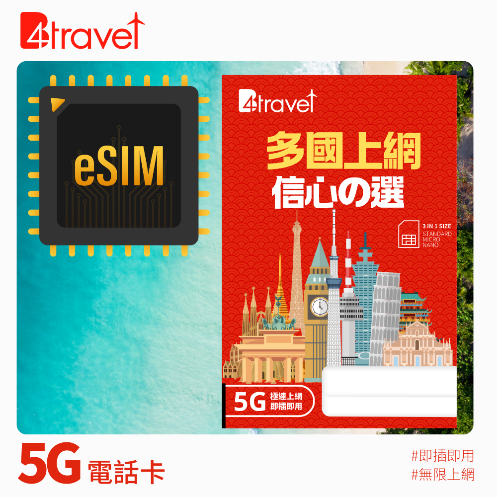 B4travel 多國上網 5G 無限上網卡