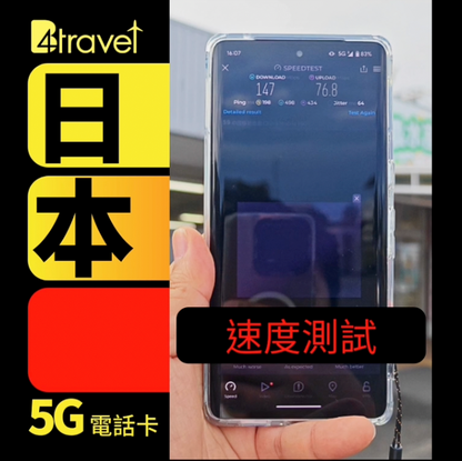 B4travel Plus 三網絡 日本 5日 20GB 5G 無限上網卡