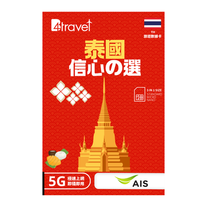 B4travel 泰國 9日 10GB 5G 無限上網數據卡